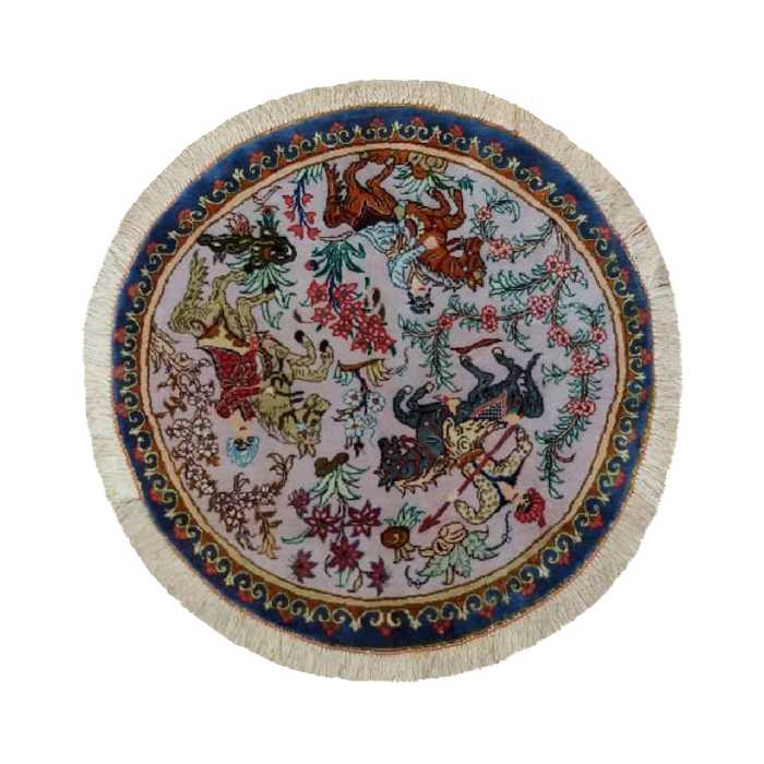 رومیزی فرش دستبافت مدل شکارگاه کد YM. 268