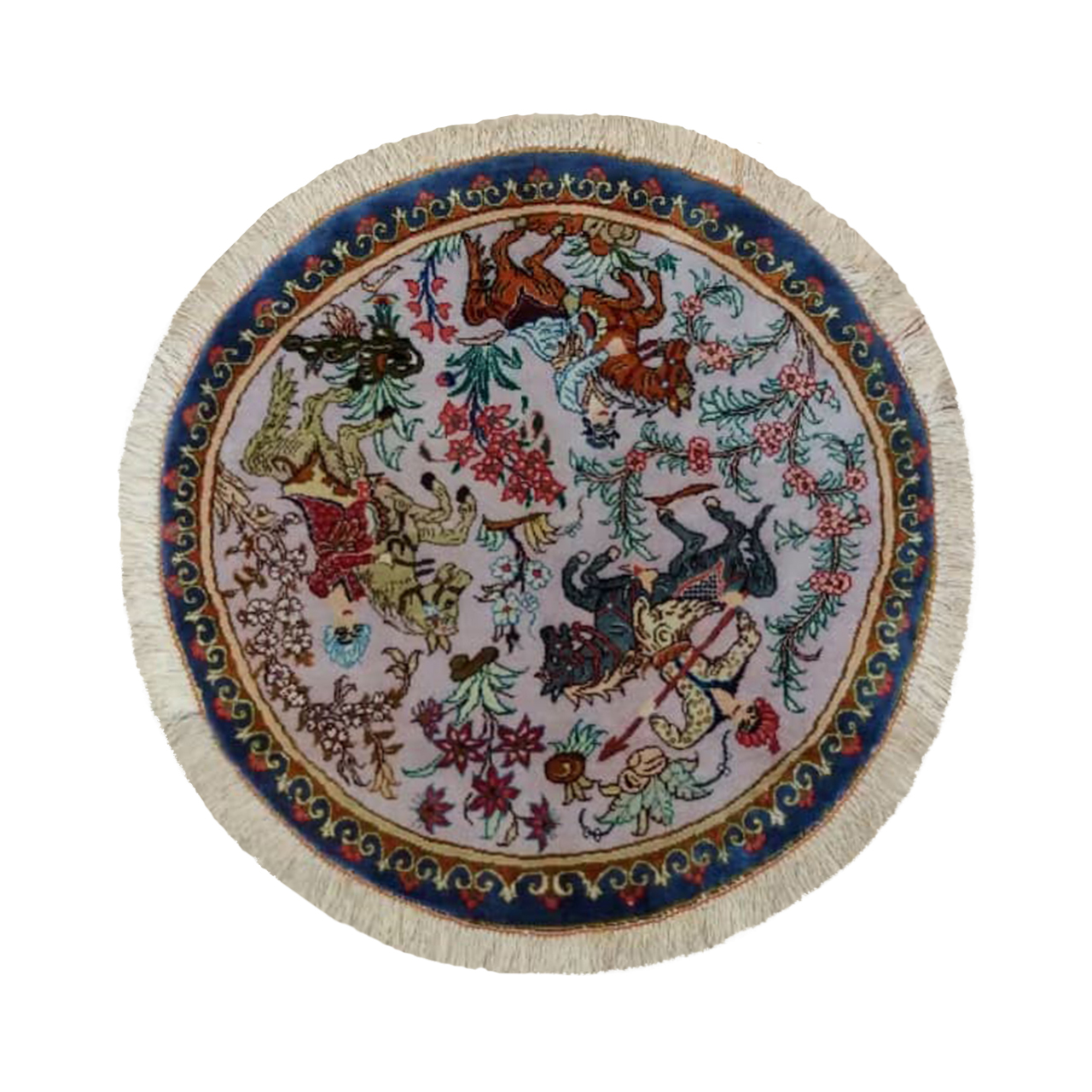 رومیزی فرش دستبافت مدل شکارگاه کد YM. 268