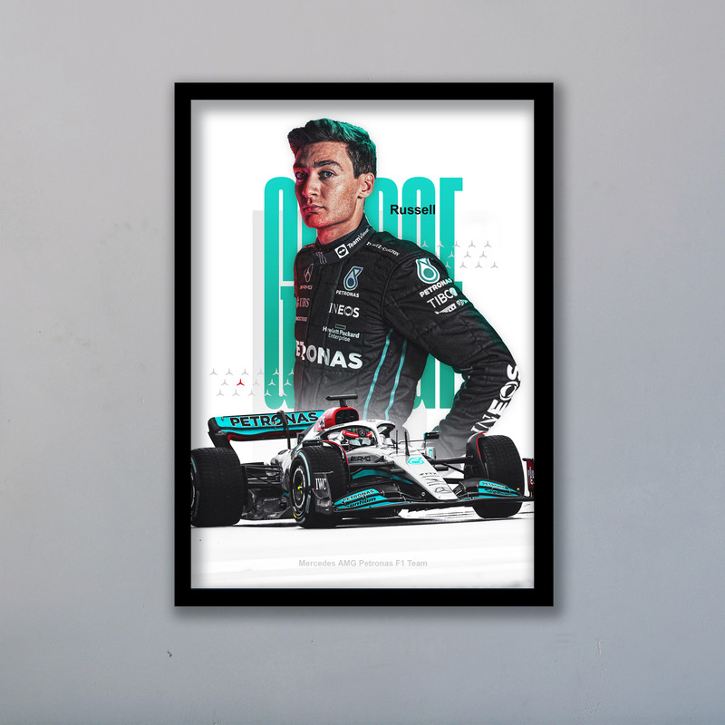 تابلو مدل فرمول یک جورج راسل کد LA-F1G1012B | دنیای قاب