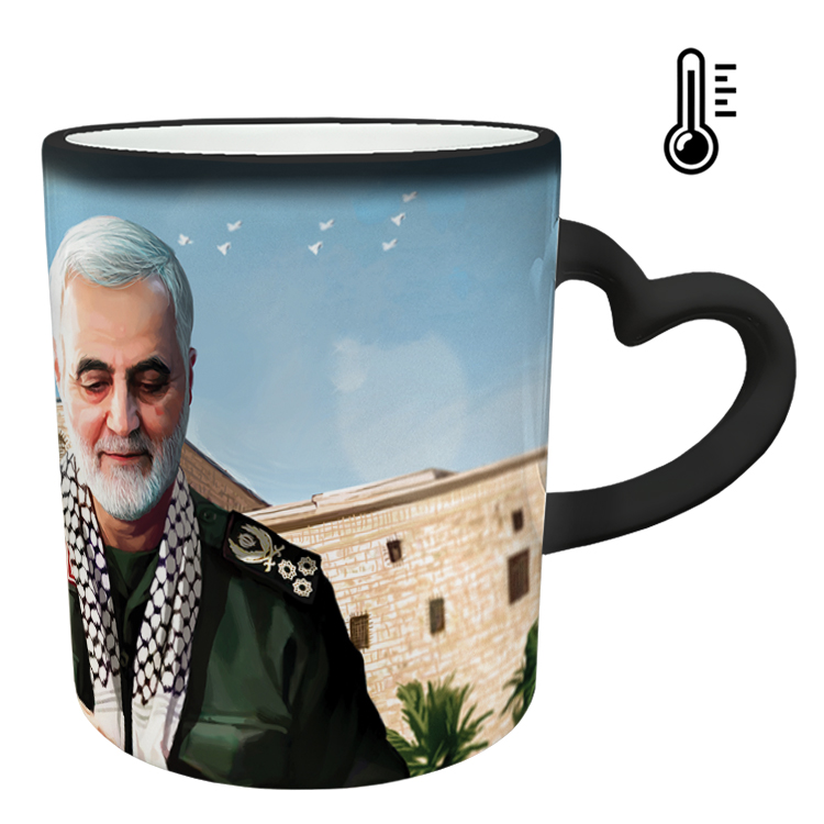 ماگ حرارتی مدل دسته قلبی طرح سردار سلیمانی کد 52