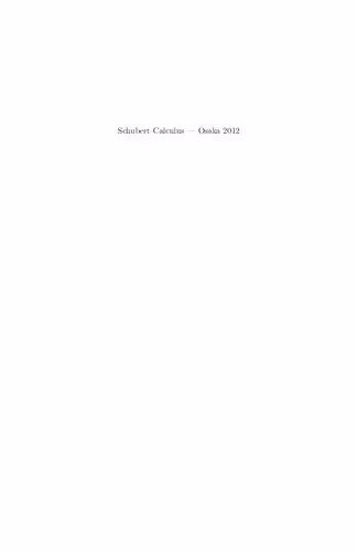 خرید و دانلود نسخه کامل کتاب Schubert Calculus - Osaka 2012 (Collect)
