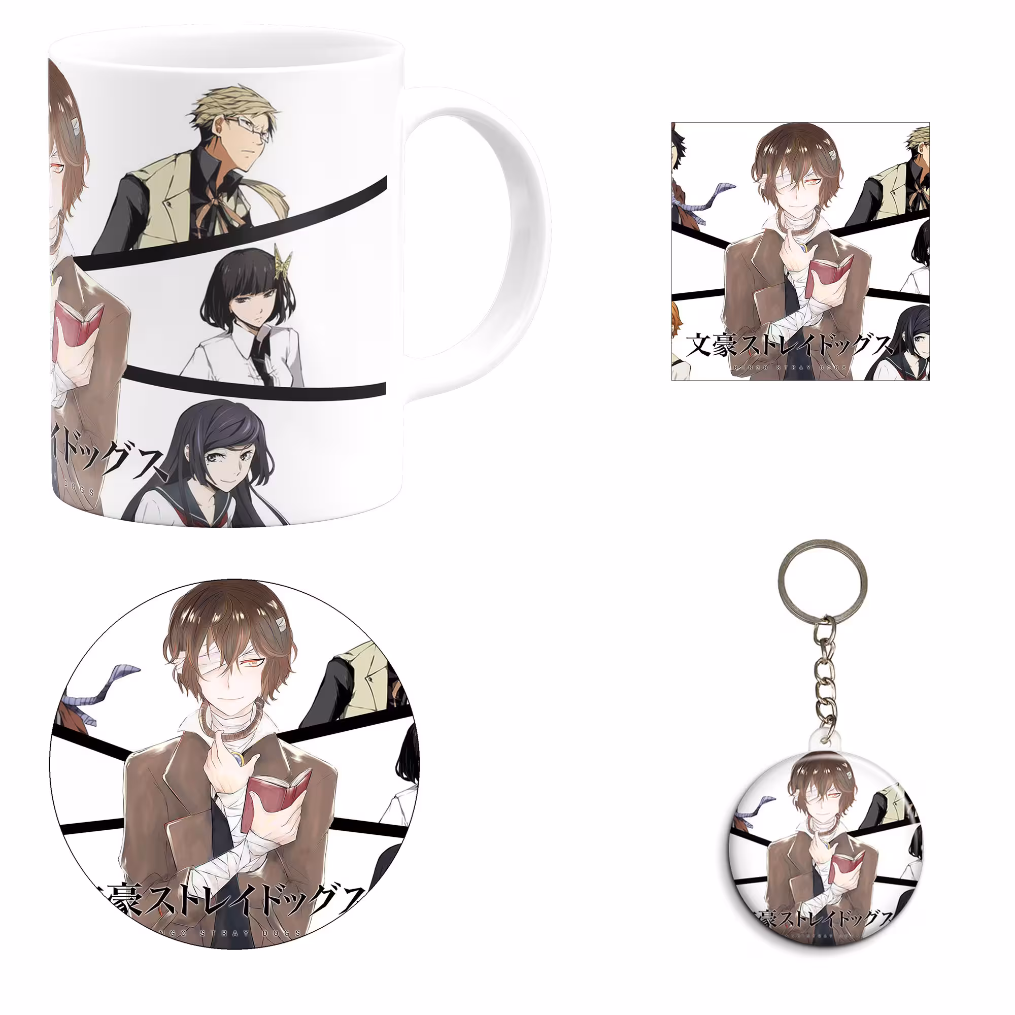 ست هدیه ماگ مدل انیمه سگ‌های ولگرد بونگو طرح bungou stray dogs کد M10