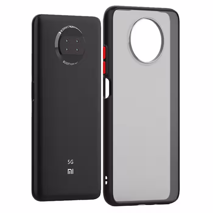کاور گوشی Xiaomi Redmi Note 9 5G هیبریدی مدل پشت مات دکمه رنگی