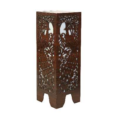 آباژور ایستاده چوب ارا طرح طاووس