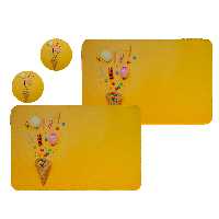 زیربشقابی طرح اسمارتیز کد 8109 مجموعه 2عددی به همراه زیرلیوانی