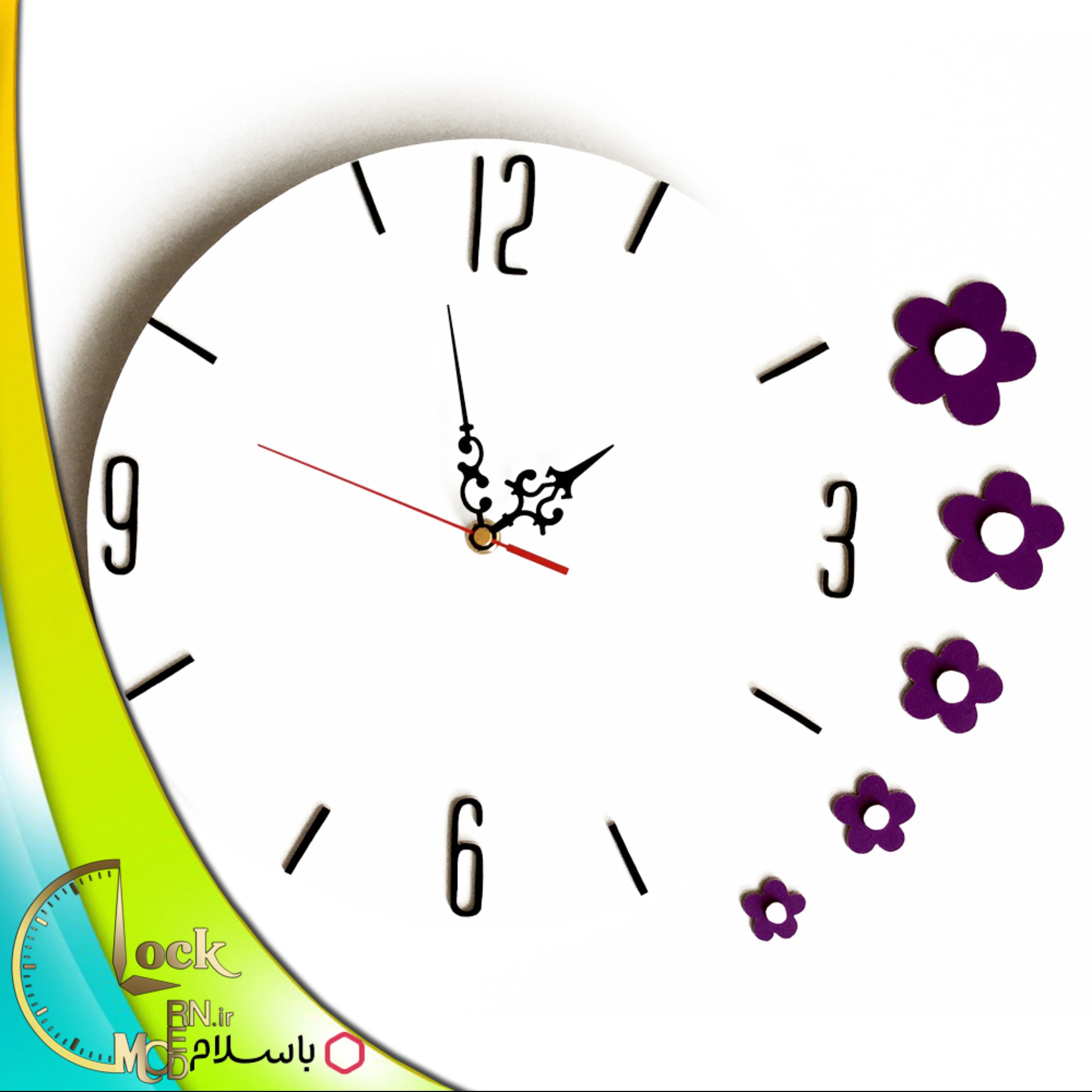 ساعت دیواری طرح گل کد 82