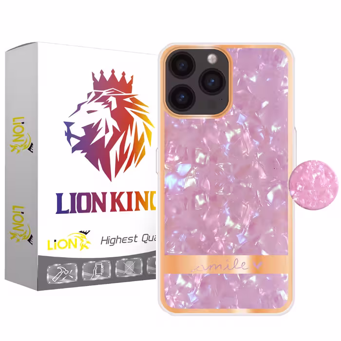 کاور لاین کینگ مدل کریستال یخی مناسب برای گوشی موبایل اپل IPhone 11 pro Max به همراه پایه نگهدارنده
