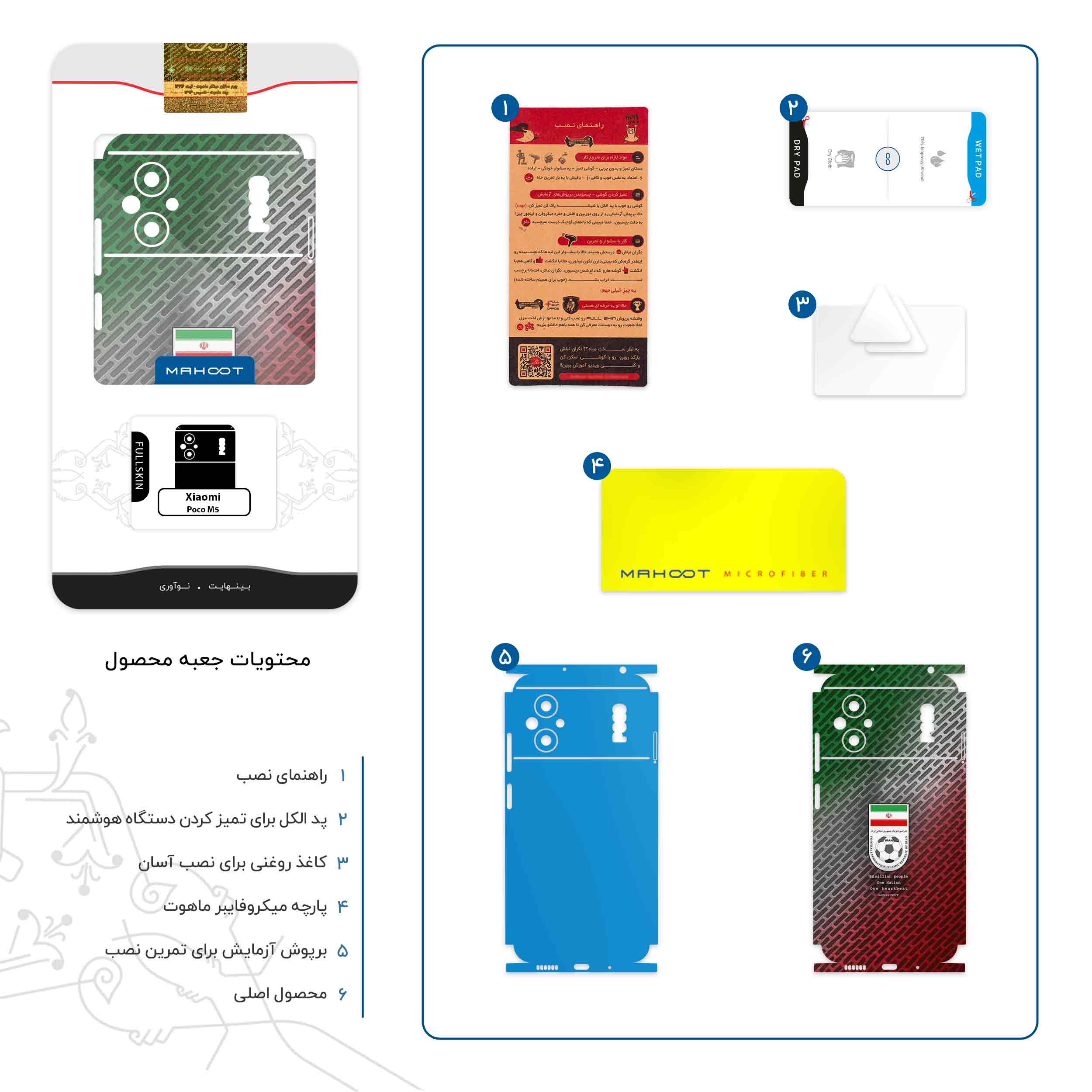 برچسب پوششی ماهوت مدل Iran_National_Football_Team-FullSkin مناسب برای گوشی موبایل شیائومی Poco M5