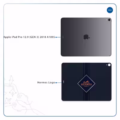 برچسب پوششی ماهوت مدل Hermes-Logo مناسب برای تبلت اپل iPad Pro 12.9 (GEN 3) 2018 A1895