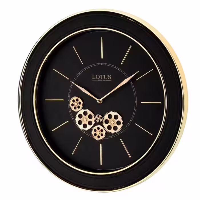 ساعت دیواری چرخ دنده ای لوتوس مدل TOPSFIELD کد GC-300301 رنگ GOLD