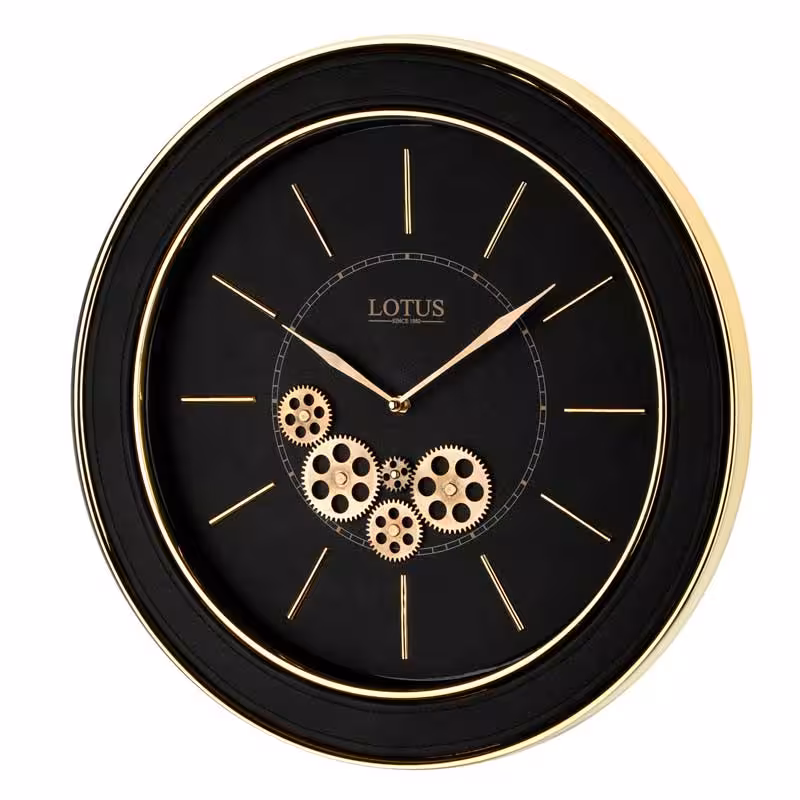 ساعت دیواری چرخ دنده ای لوتوس مدل TOPSFIELD کد GC-300301 رنگ GOLD