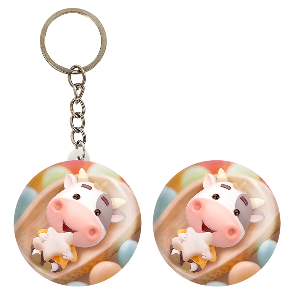 پیکسل خندالو مدل گاو کد 3408 به همراه جاکلیدی