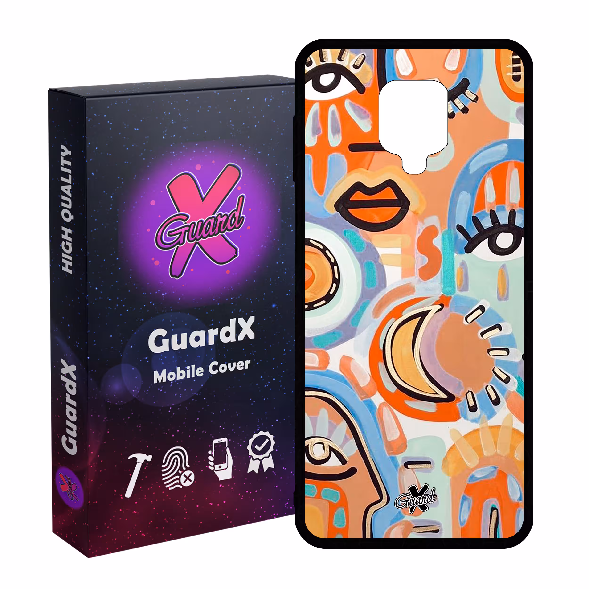 کاور گارد ایکس طرح چهره مدل Glass10431 مناسب برای گوشی موبایل شیائومی Redmi Note9 Pro/Note 9 Pro Max/Redmi Note 9S/MI Poco M2 Pro