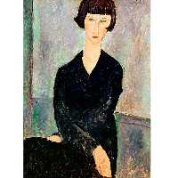 تابلو نقاشی رنگ روغن طرح خانم مودلیانی