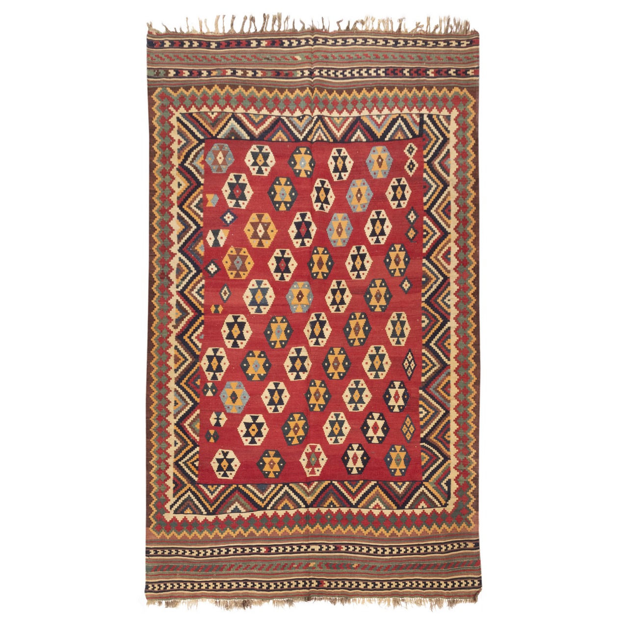 گلیم قدیمی دستباف چهار متری سی پرشیا کد 187379