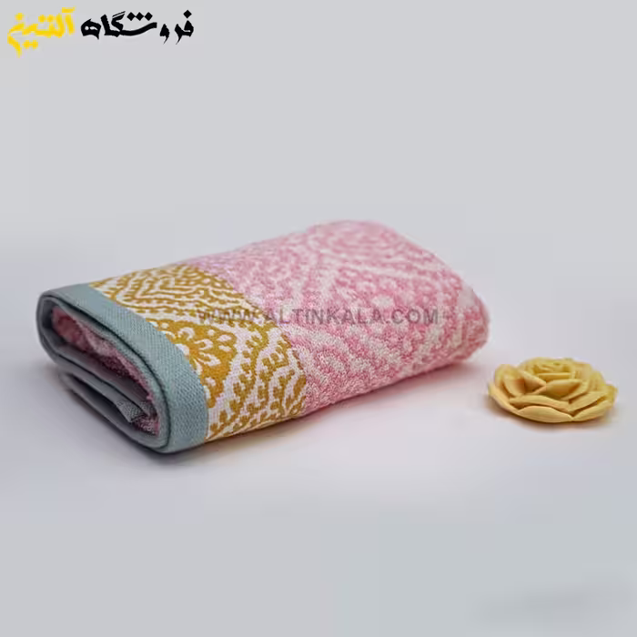 حوله استخری برق لامع طرح ایپک صورتی سایز 70×140
