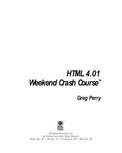 خرید و دانلود نسخه کامل کتاب HTML 4.01 weekend crash course