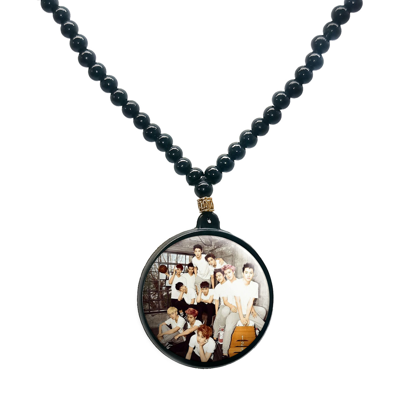 گردنبند پرمانه طرح exo کد pmd.14122 مدل دو طرفه