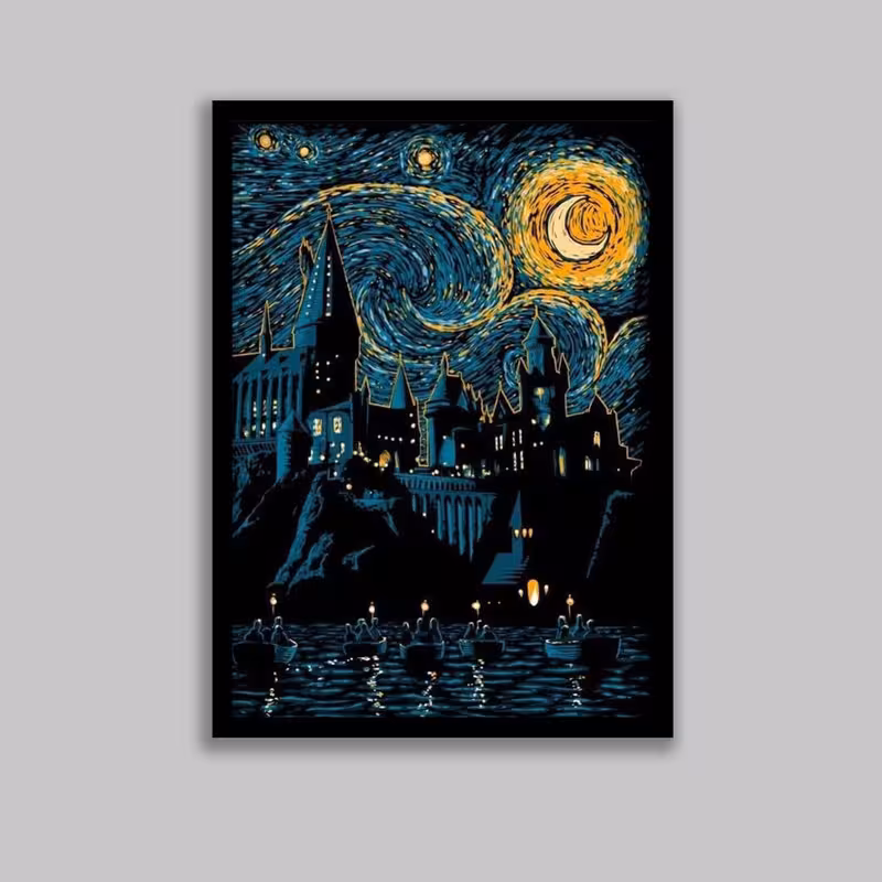 تابلو مدل هری پاتر طرح هاگوارتز Harry Potter کد LA-G10590-2 | دنیای قاب