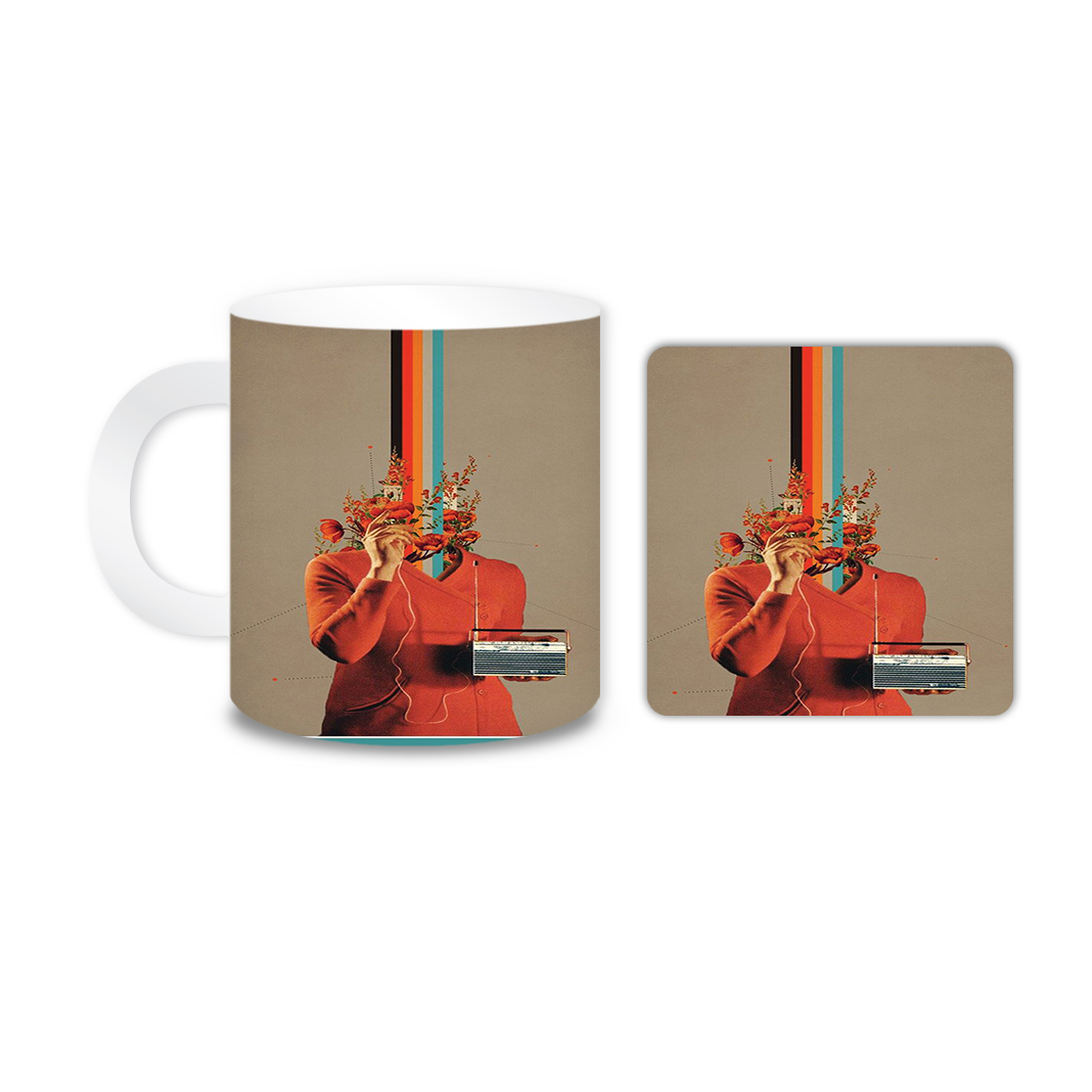 ماگ مدل رادیو کد 1911 به همراه زیر لیوانی