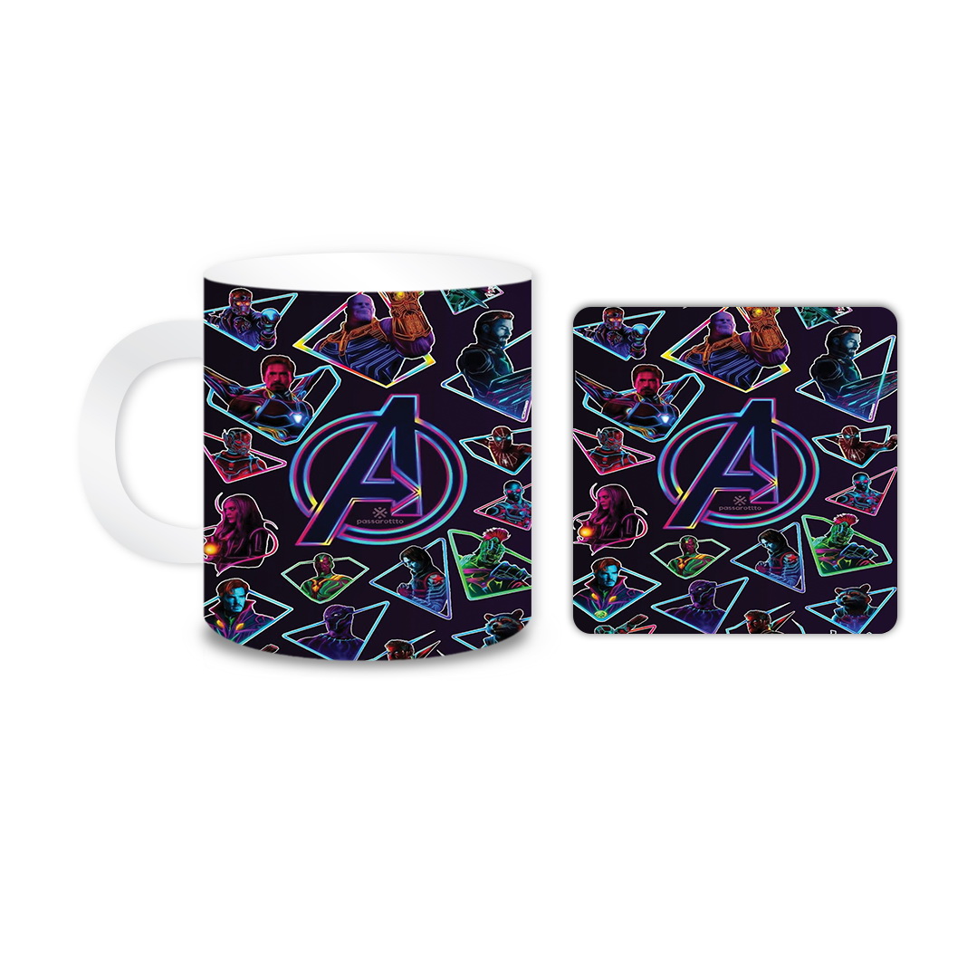 ماگ مدل avengers کد 605 به همراه زیر لیوانی