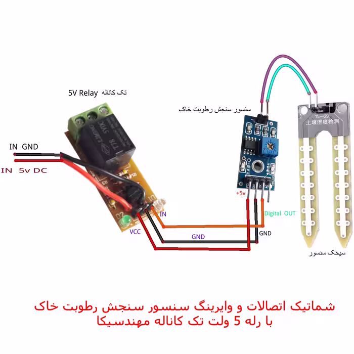 سنسور رطوبت خاک با رله 5 ولت مهندسیکا مدل YL_69 Relay