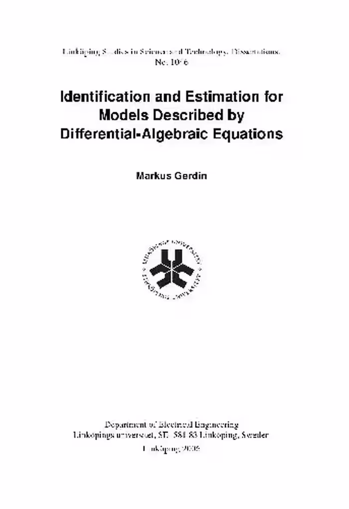 خرید و دانلود نسخه کامل کتاب Identification and estimation for models described by differential-algebraic equations