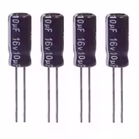 خازن الکترولیت 10میکروفاراد 16ولت آکسبوم مدل TEC-10016 بسته 4 عددی