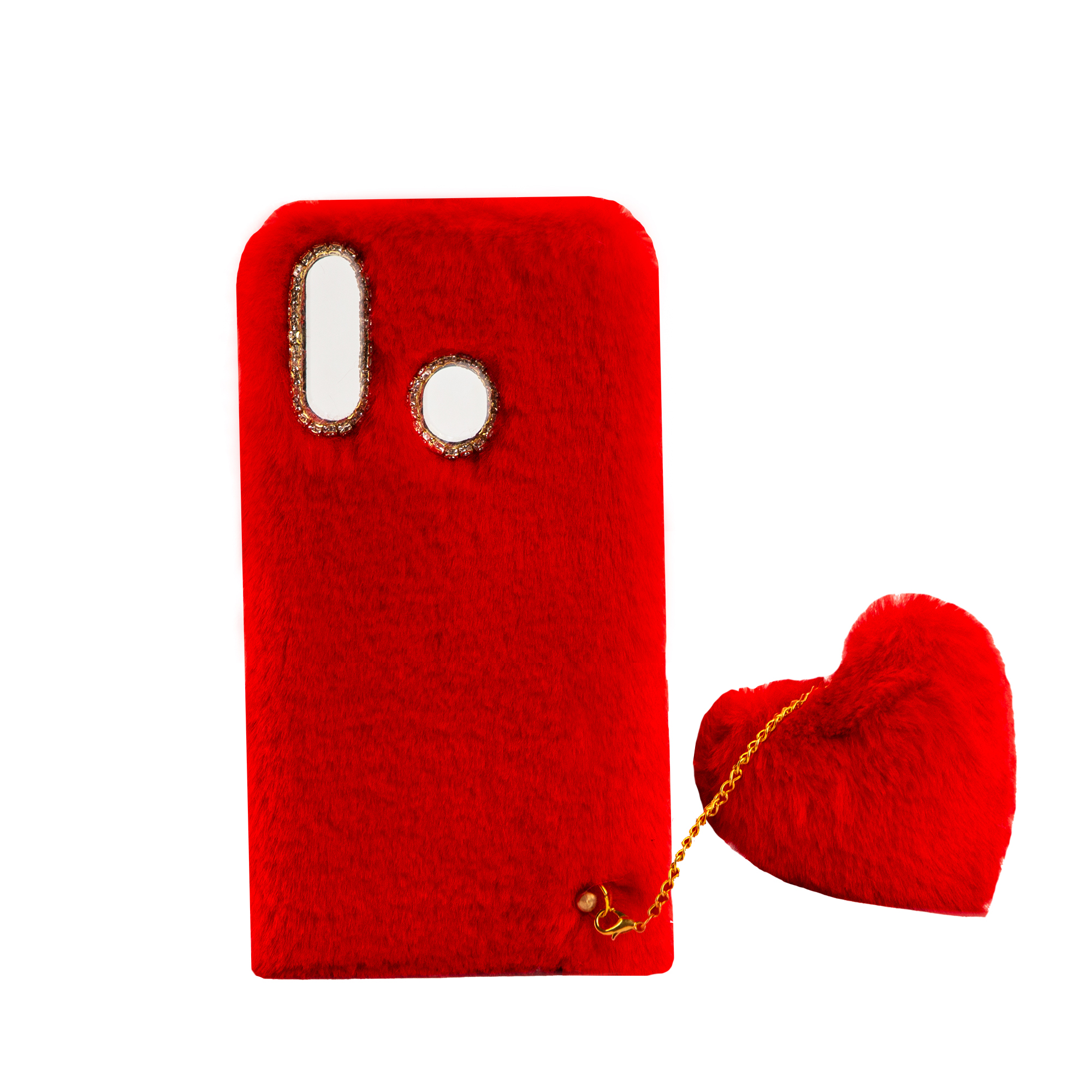 کاور مدل فانتزی طرح پام پام قلب مناسب برای گوشی موبایل هوآوی P30 Lite به همراه آویز