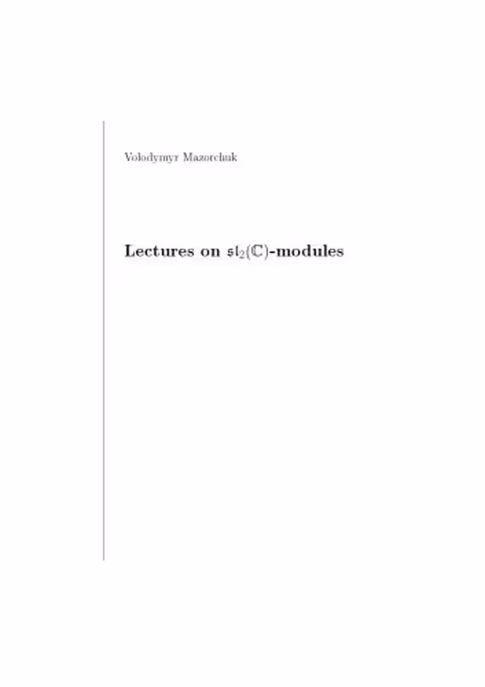 خرید و دانلود نسخه کامل کتاب Lectures on sl2(C)-modules