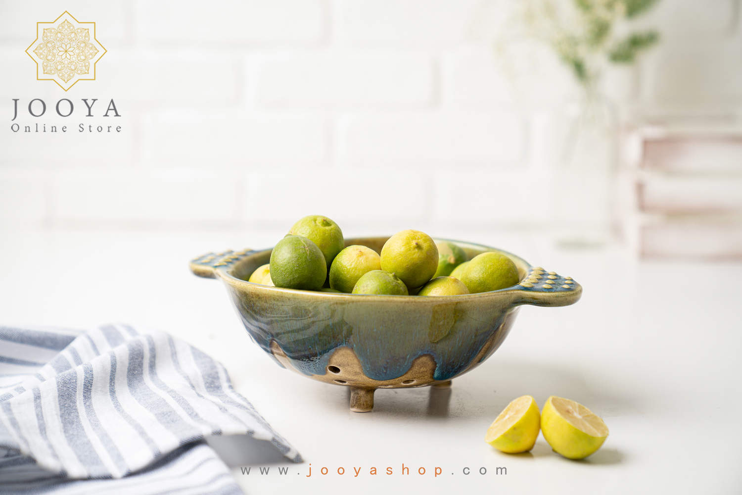 آبکش سرامیکی فیروزه ای