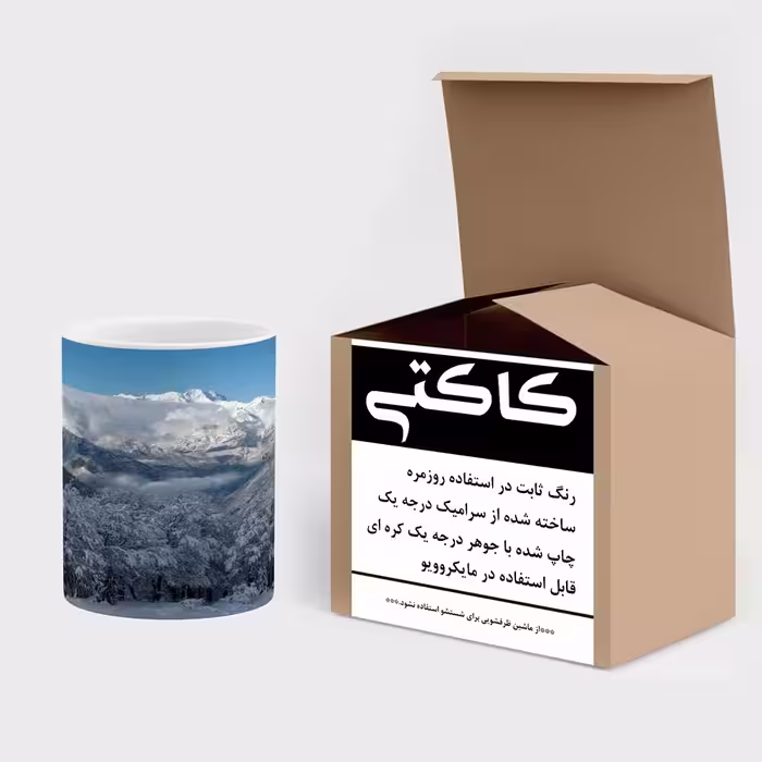 ماگ کاکتی طرح منظره برفی مدل mgh18472