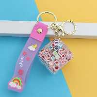 سرکلیدی شیشه ای آویز کیف آکواریومی مکعب اعداد 33854