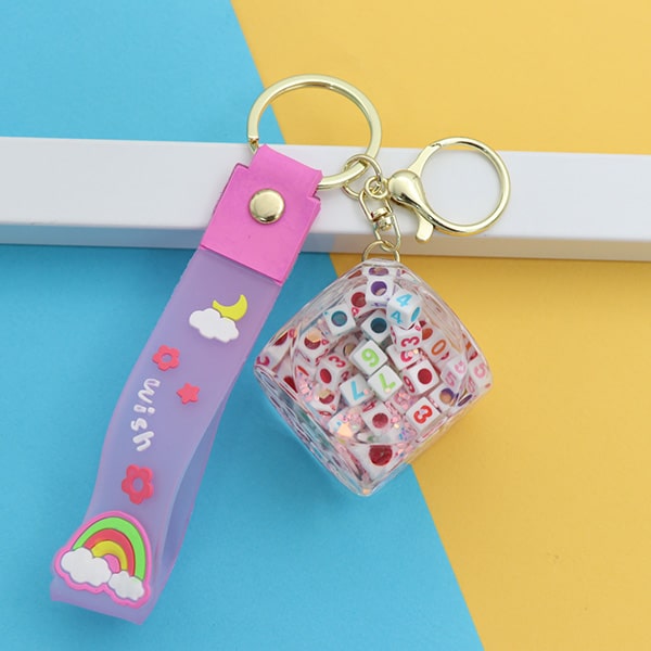 سرکلیدی شیشه ای آویز کیف آکواریومی مکعب اعداد 33854