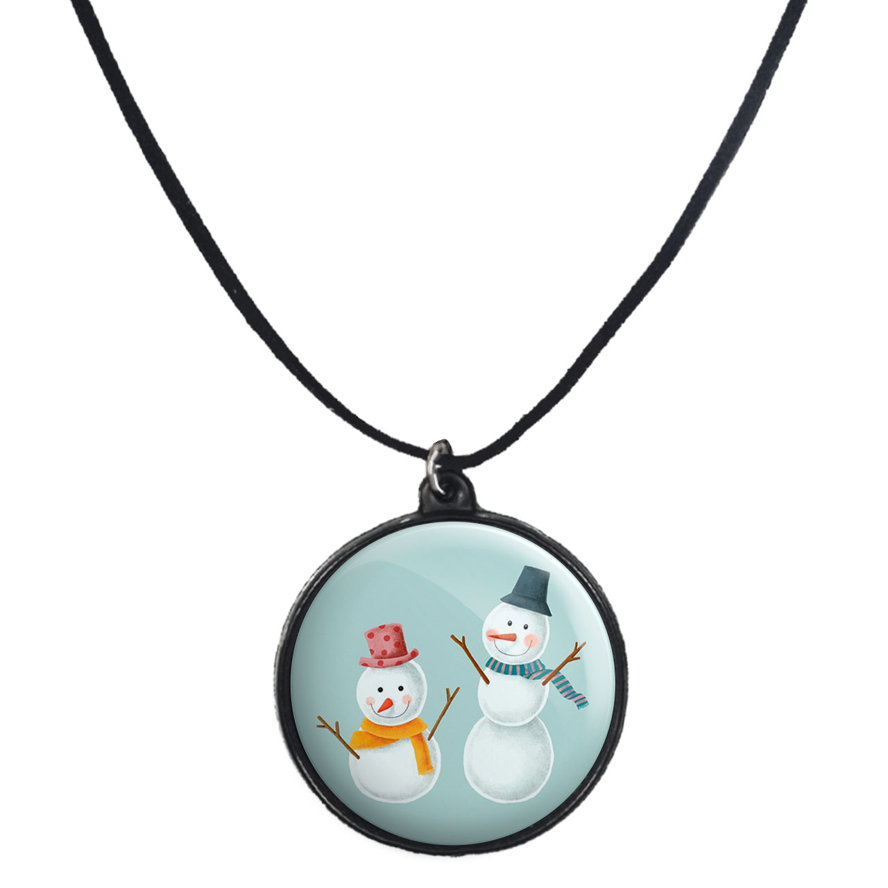 گردنبند پرمانه طرح آدم برفی کد pmb.30447 مدل دو طرفه