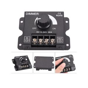 ماژول دیمر DC ولوم دار 30 آمپر بدنه فلزی