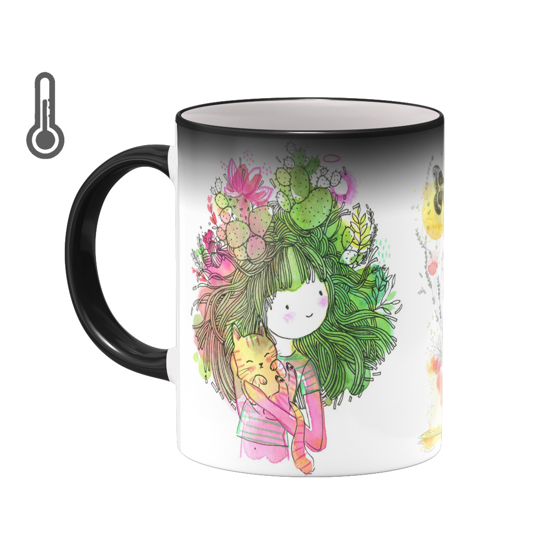 ماگ حرارتی بیگ ماگ مدل نقاشی دختر کد 1904