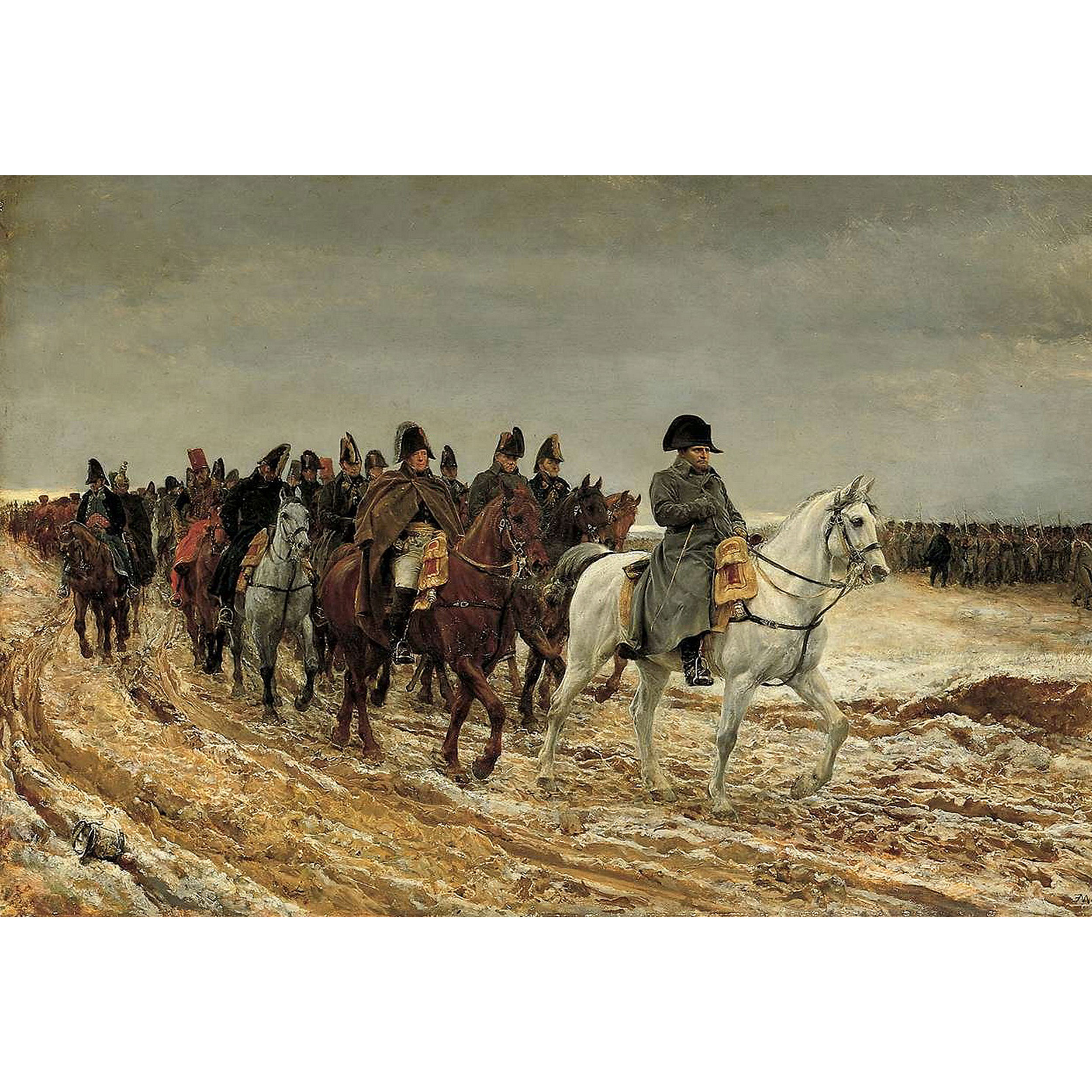 تابلو شاسی طرح ناپلئون بناپارت سوار بر اسب و سپاه جنگ مدل T1731