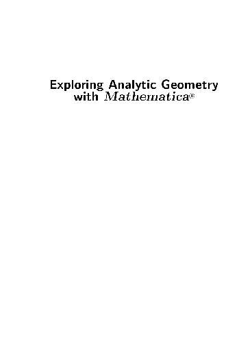 خرید و دانلود نسخه کامل کتاب Linear Algebra Exploring Analytic Geometry with Mathematica