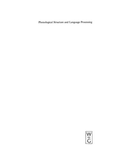 خرید و دانلود نسخه کامل کتاب Phonological structure and language processing: Cross-linguistic studies