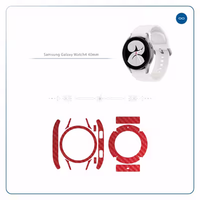 برچسب ماهوت طرح Red Fiber مناسب برای ساعت هوشمند سامسونگ Watch4 40mm
