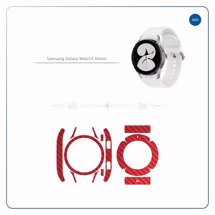 برچسب ماهوت طرح Red Fiber مناسب برای ساعت هوشمند سامسونگ Watch4 40mm