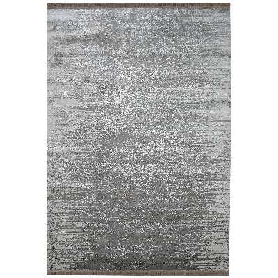 فرش ماشینی زمرد مشهد طرح پتینه کد TA107 زمینه طوسی