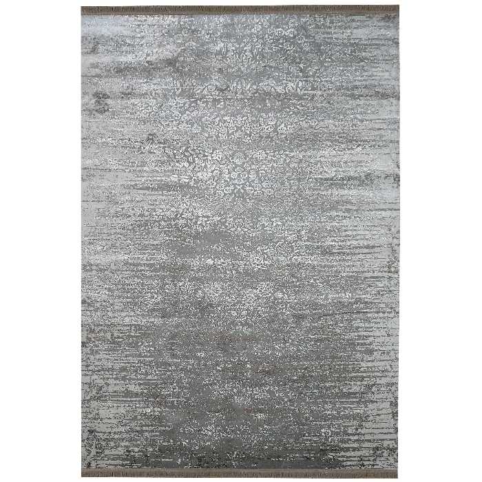 فرش ماشینی زمرد مشهد طرح پتینه کد TA107 زمینه طوسی