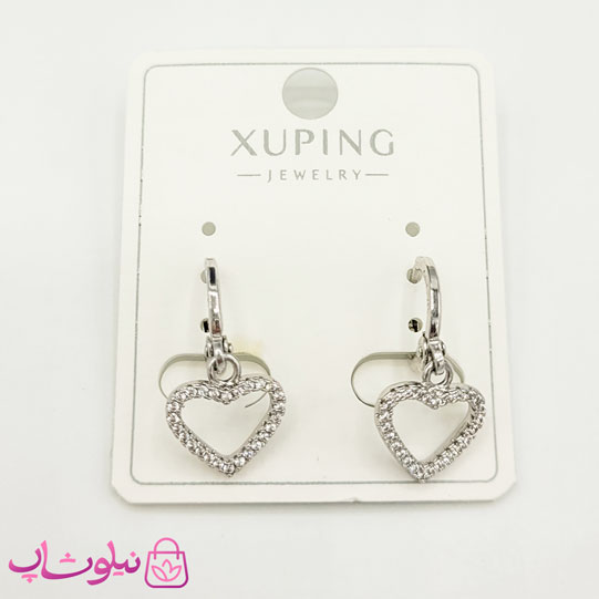 گوشواره دخترانه ژوپینگ طرح قلب سیلور