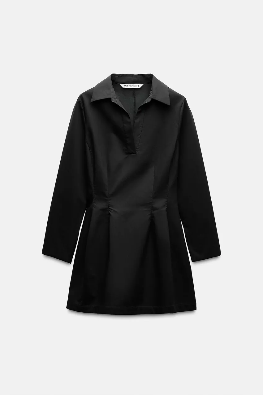 لباس کوتاه زنانه زارا POLO COLLAR DRESS | تهران زارا TehranZara