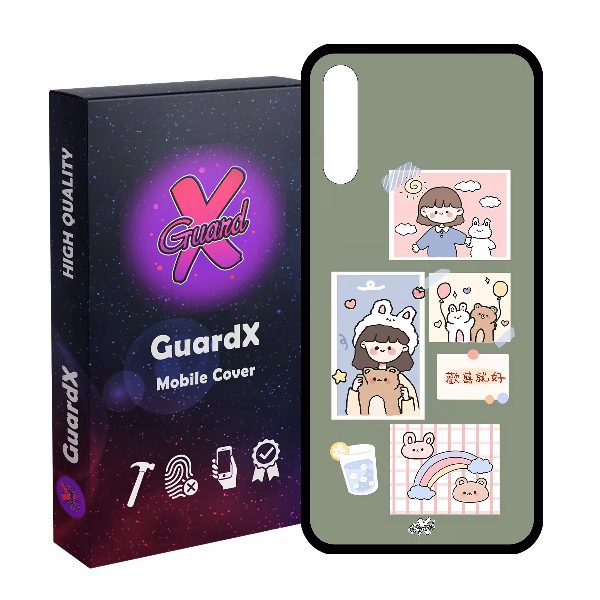 کاور گارد ایکس طرح Girl مدل Glass10514 مناسب برای گوشی موبایل سامسونگ Galaxy A30s/A50/A50s