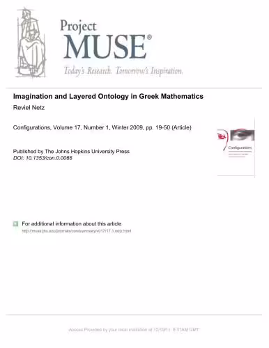 خرید و دانلود نسخه کامل کتاب Imagination and Layered Ontology in Greek Mathematics Reviel Netz