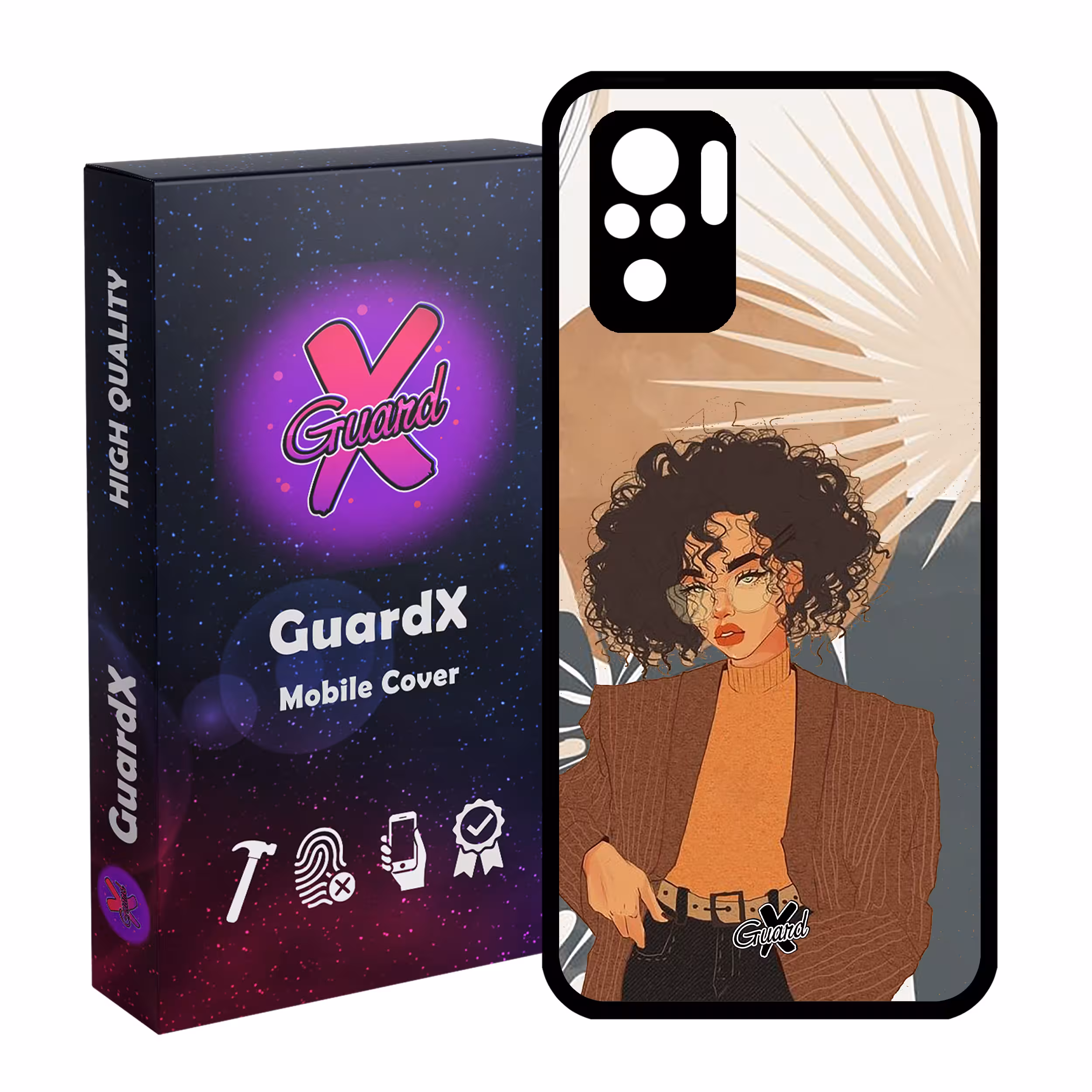 کاور گارد ایکس طرح Girl مدل Glass10369 مناسب برای گوشی موبایل شیائومی Redmi Note 10 4G / Redmi Note 10S