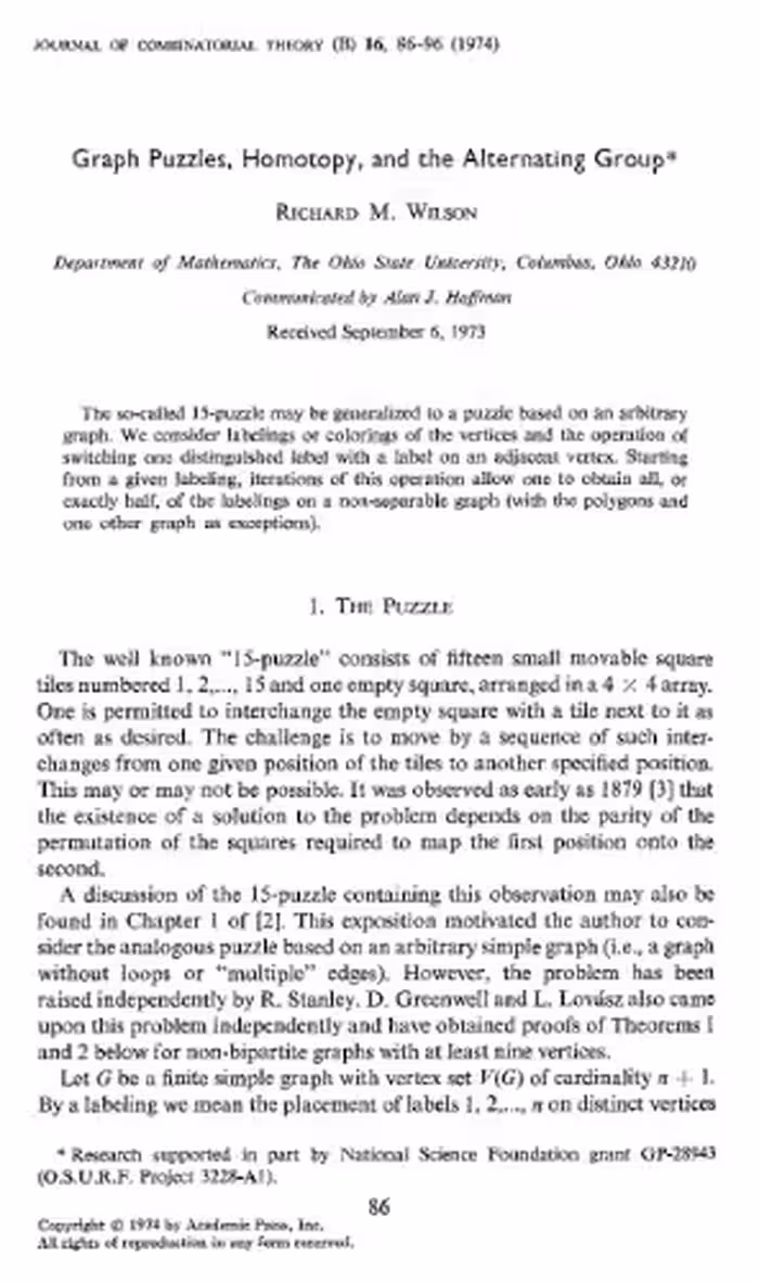 خرید و دانلود نسخه کامل کتاب Graph Puzzles, Homotopy, and the Alternating Group